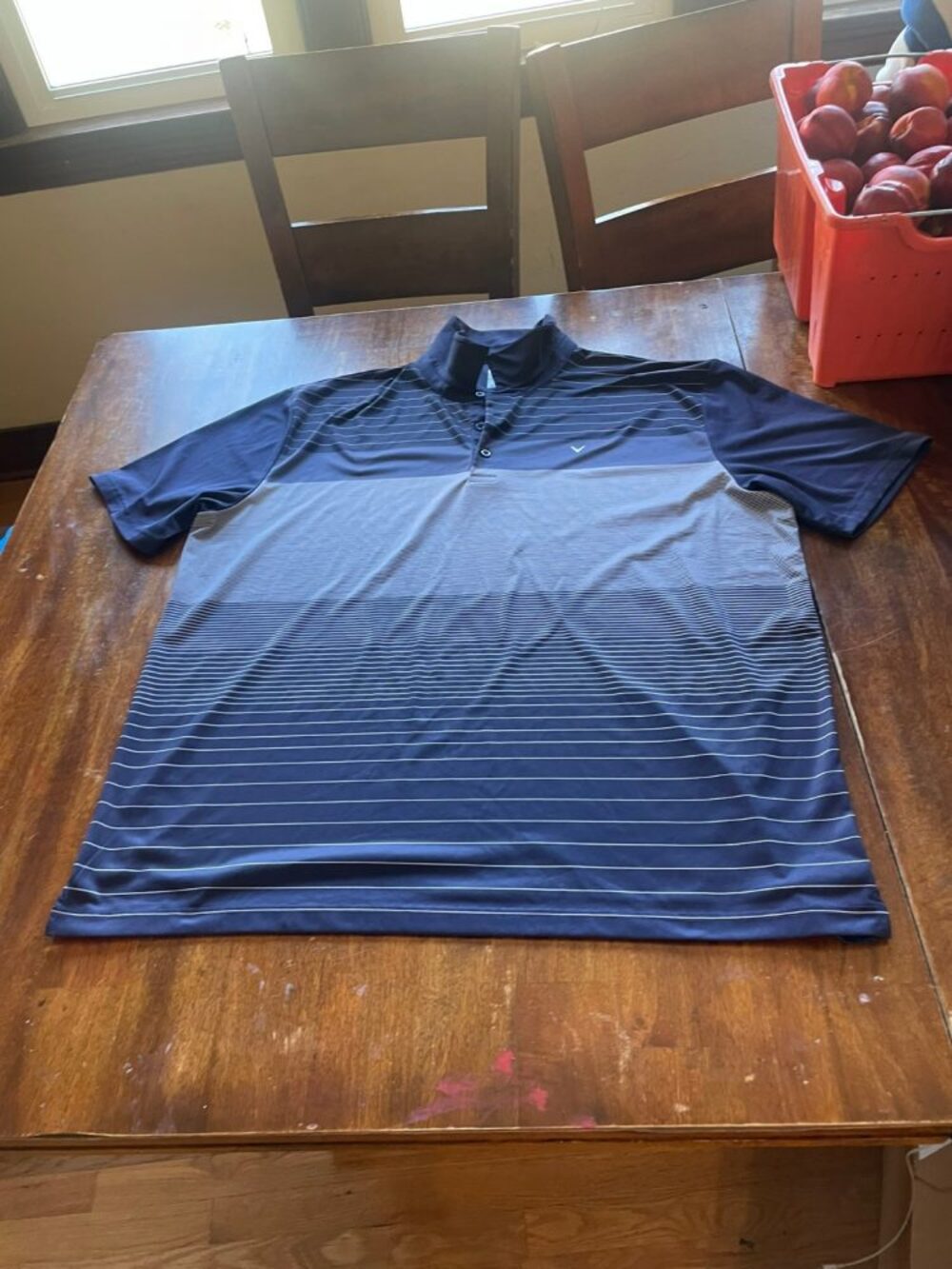 Callaway Opti-Dri Performance Golf Polo Short Sleeve Shirt Blue Stripe Mens 2XL